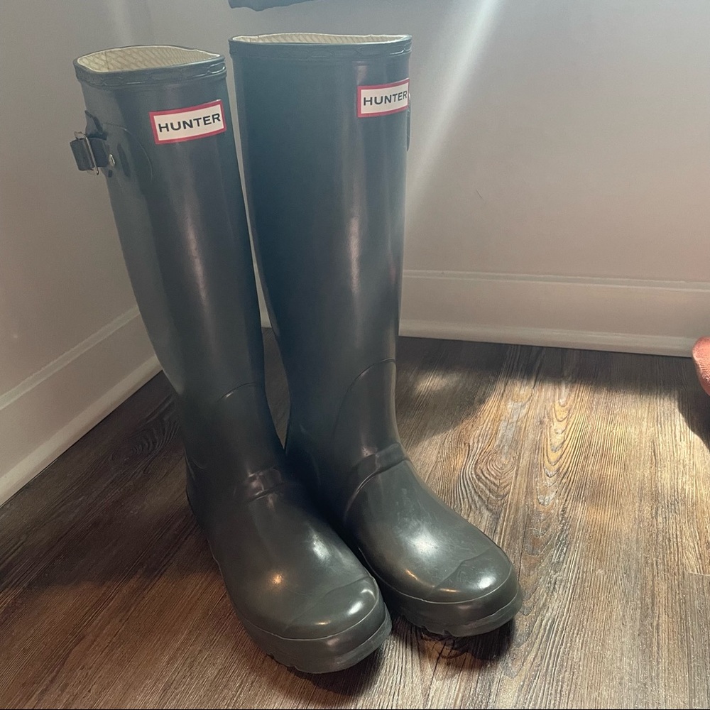 Gray Hunter Tall Rain Boots